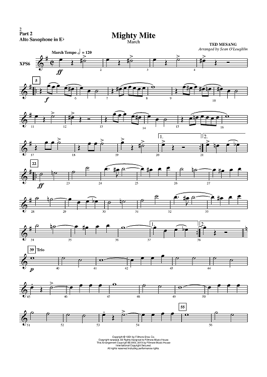 Mighty Mite (March) - Part 2 Alto Sax" Sheet Music for Concert Band - Sheet  Music Now
