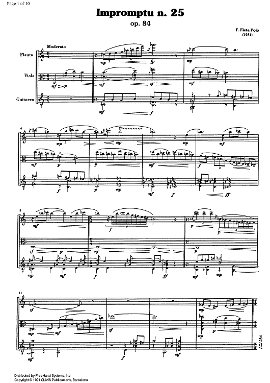 Impromptu No.25 Op.84 - Score