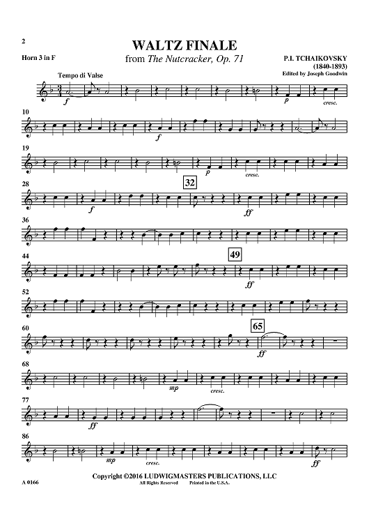 Waltz Finale from The Nutcracker, Op. 71 - Horn 3 in F