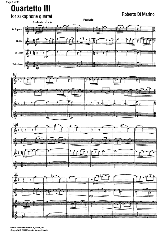 Quartetto III - Score