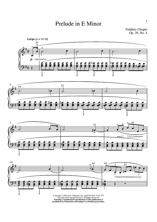 Prelude in E Minor, Op. 28, No. 4