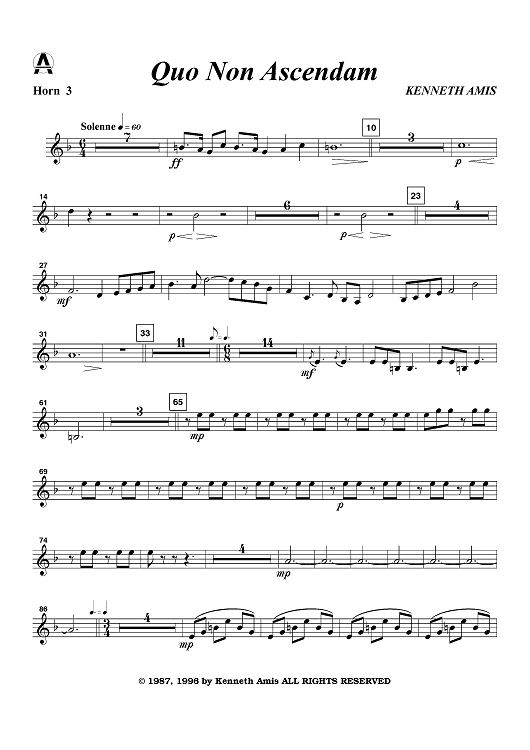 Quo Non Ascendam - Horn 3