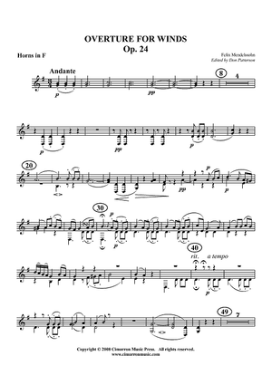 Overture for Winds, Op. 24 - Horns in F