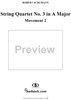 String Quartet No. 3, Movement 2 - Score