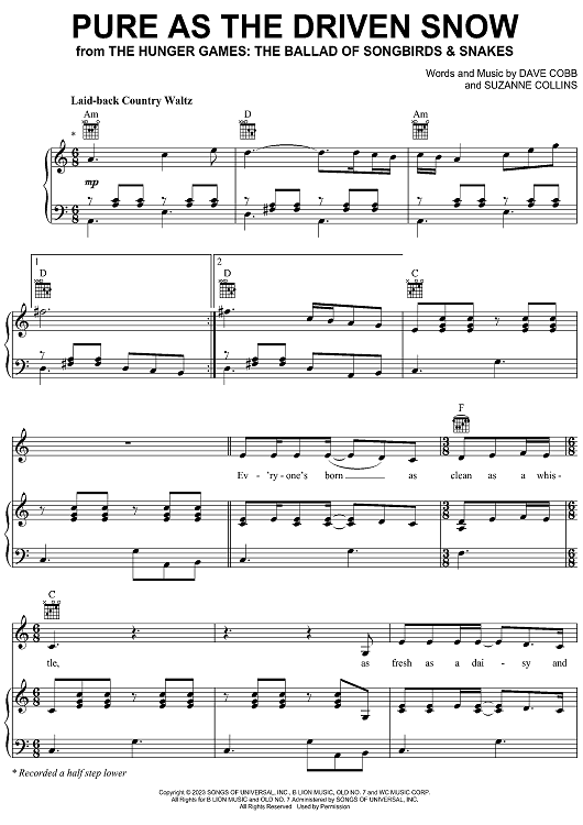 Pure as the Driven Snow - from The Hunger Games: The Ballad of