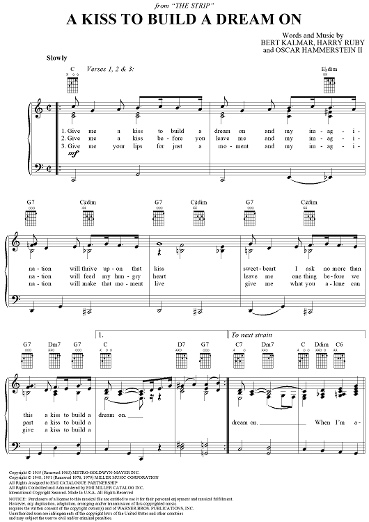 A Kiss to Build a Dream On