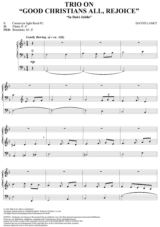 Trio on "Good Christians All, Rejoice"