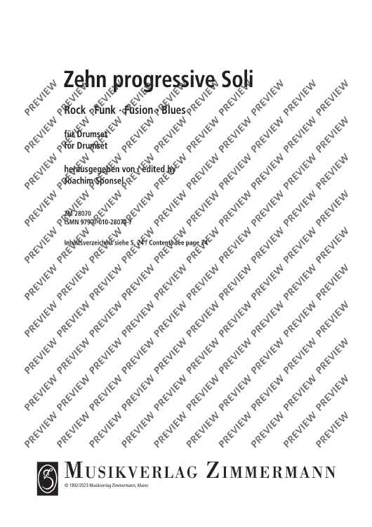 Ten Progressive Soli for drum set