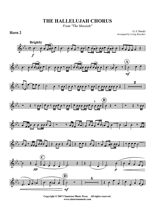 Hallelujah Chorus - From "The Messiah" - Horn in F 2