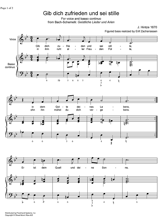 Gib dich zufrieden und sei stille