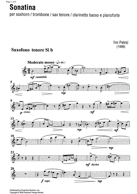 Sonatina - B-flat Tenor Saxophone