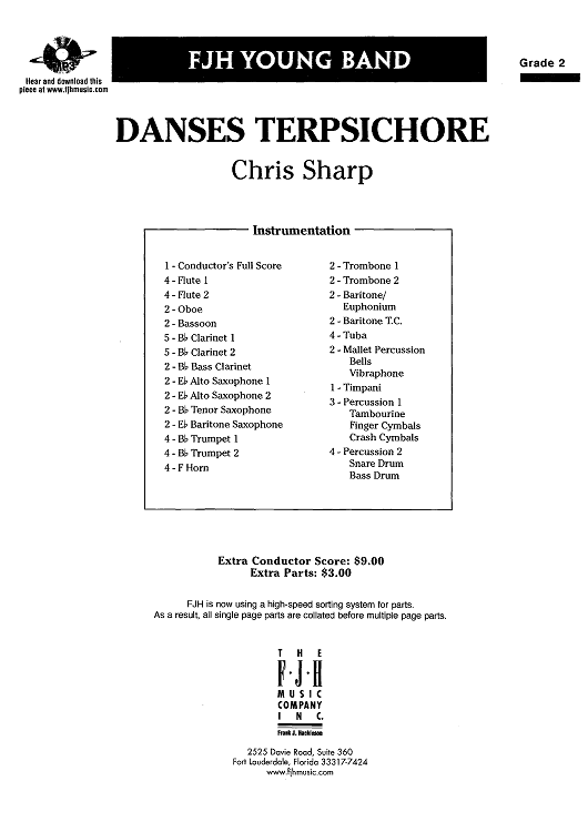 Danses Terpsichore - Score Cover