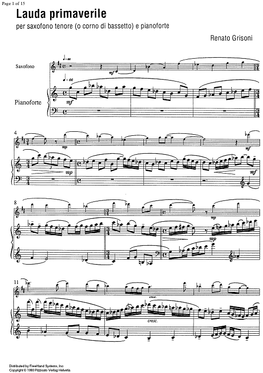 Lauda primaverile - Score