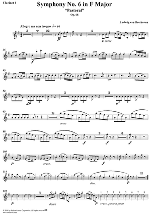 Symphony No. 6 in F Major, "Pastoral" - Clarinet 1