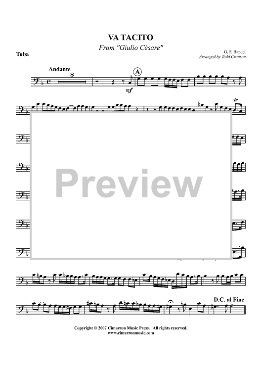 Va Tacito - From "Giulio Cesare" - Tuba