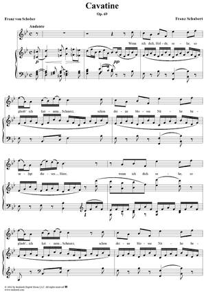 Cavatine, Aus der Oper: Alfonso und Estrella, Op.69