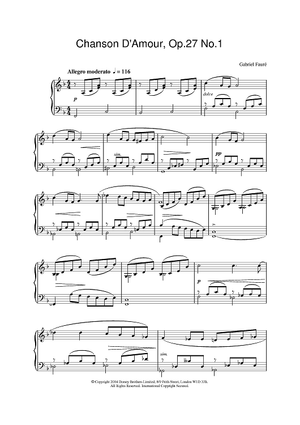 Chanson D'Amour, Op.27 No.1