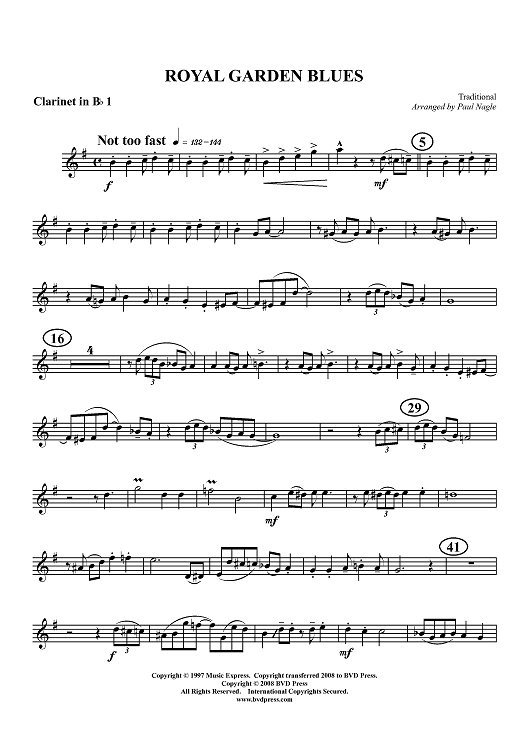 Royal Garden Blues - Clarinet 1 in B-flat