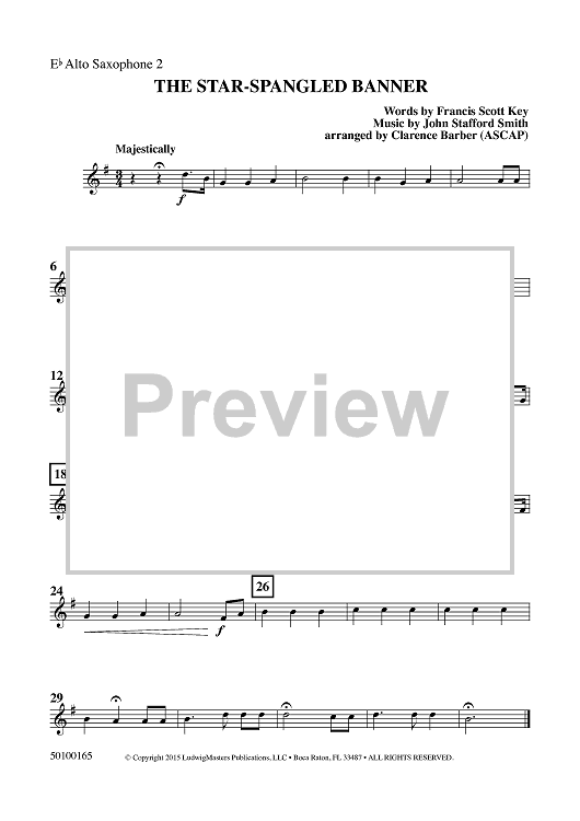The Star-Spangled Banner - Eb Alto Sax 2