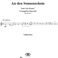 Six Poems, Op. 36, No. 4, "An den Sonnenschein" (to the sunshine), - Violin