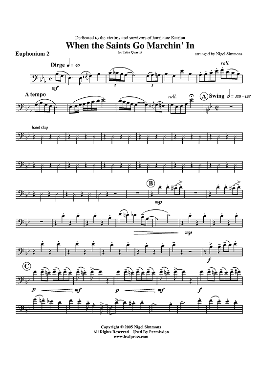When the Saints Go Marchin' In - Euphonium 2 BC/TC