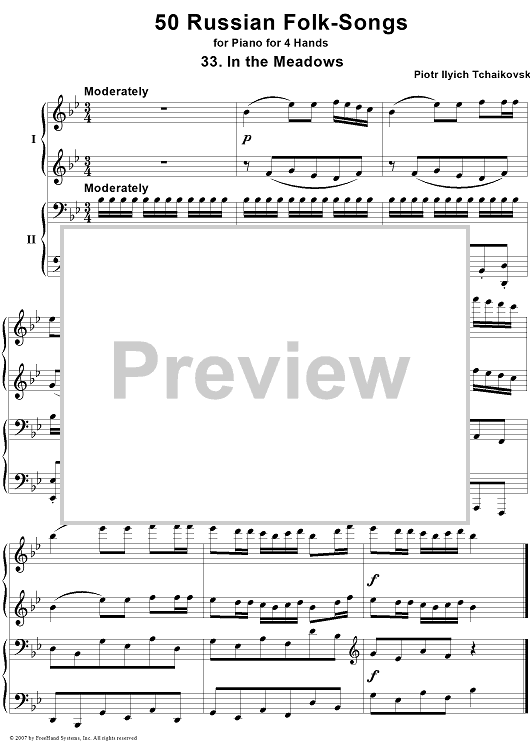 50 Russian Folk-Songs. No. 33. In the Meadows