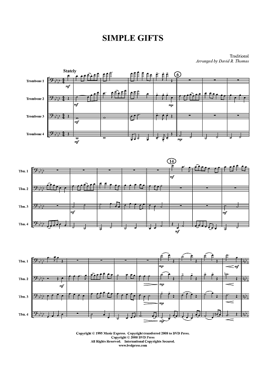 Simple Gifts - Score