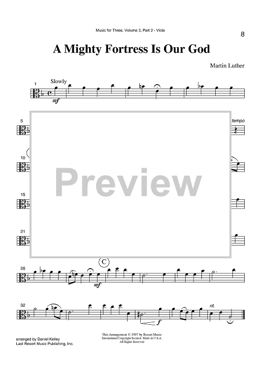 A Mighty Fortress Is Our God - Part 2 Viola