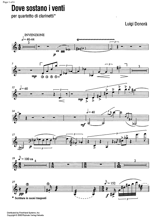 Dove sostano i venti - E-flat Contrabass Clarinet