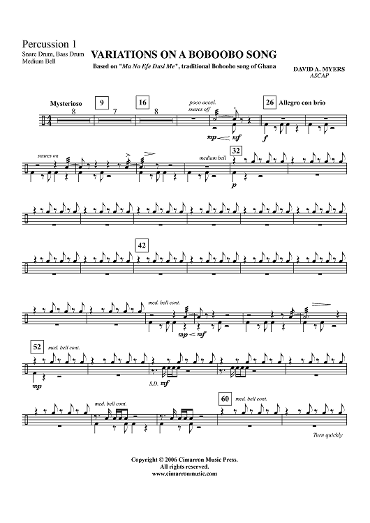 Variations on a Boboobo Song - Percussion 1