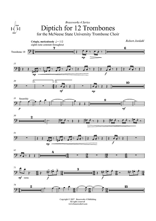 Diptich for Twelve Trombones - Trombone 10