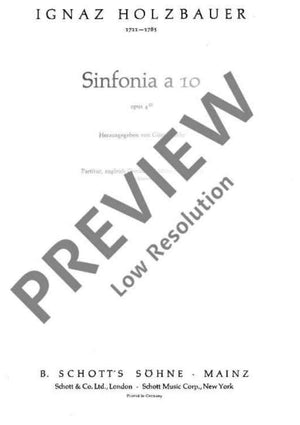 Sinfonia a 10 in E flat major - Score