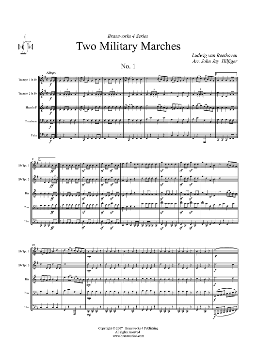 Two Military Marches - Score