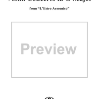 Violin Concerto in G Major    - from "L'Estro Armonico" - Op. 3/3  (RV310) - Violin 4