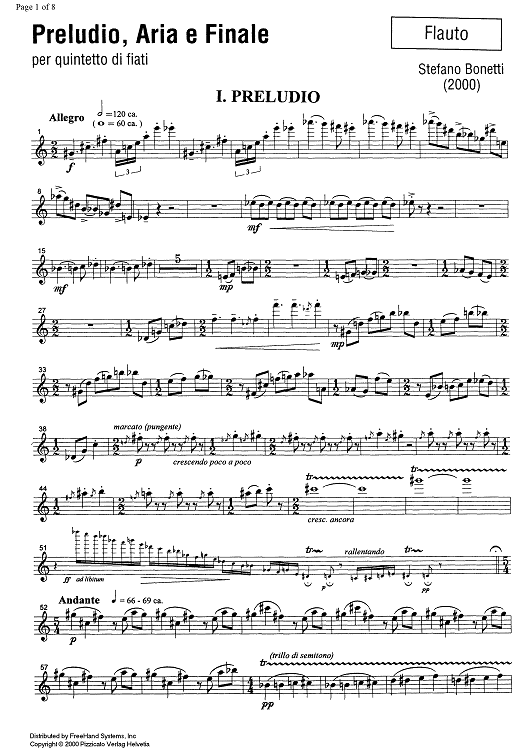 Preludio, Aria e Finale - Flute