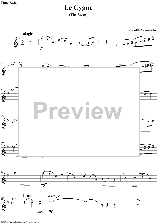 The Swan - Flute or Violin