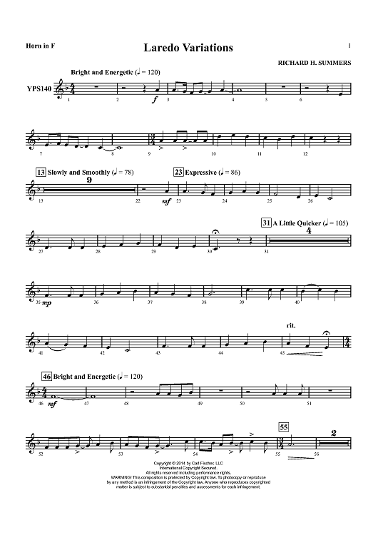 Laredo Variations - Horn in F