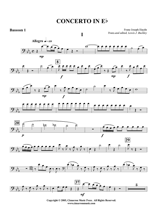 Concerto in E-flat - Bassoon 1