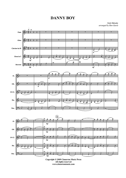 Danny Boy - Score