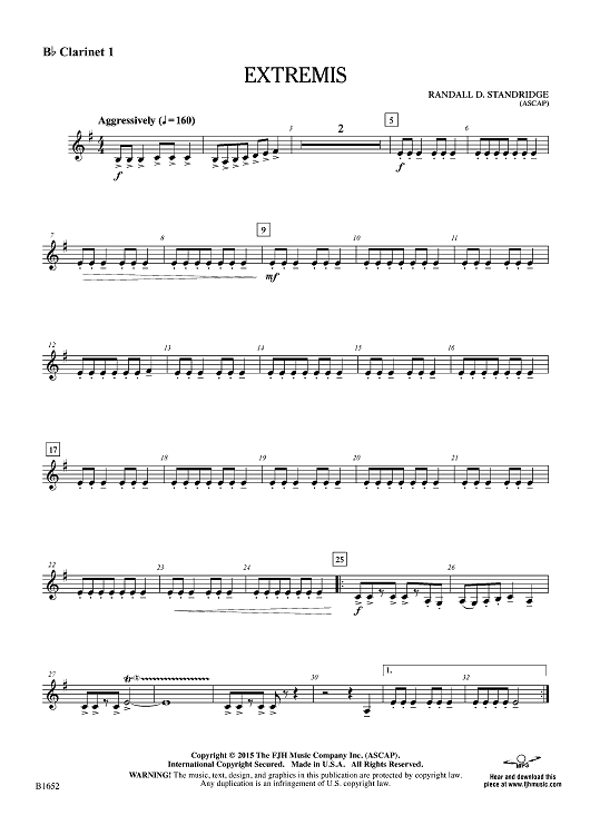 Extremis - Bb Clarinet 1