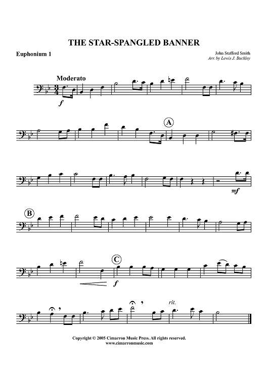 The Star-Spangled Banner - Euphonium 1 BC/TC