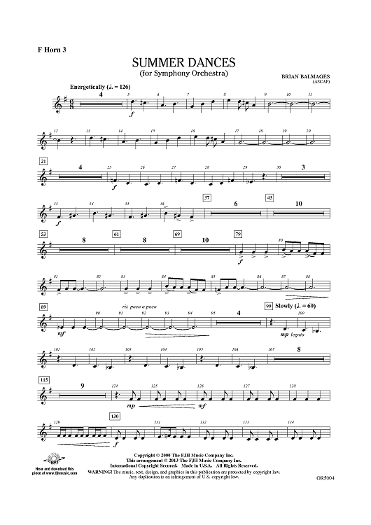 Summer Dances - F Horn 3