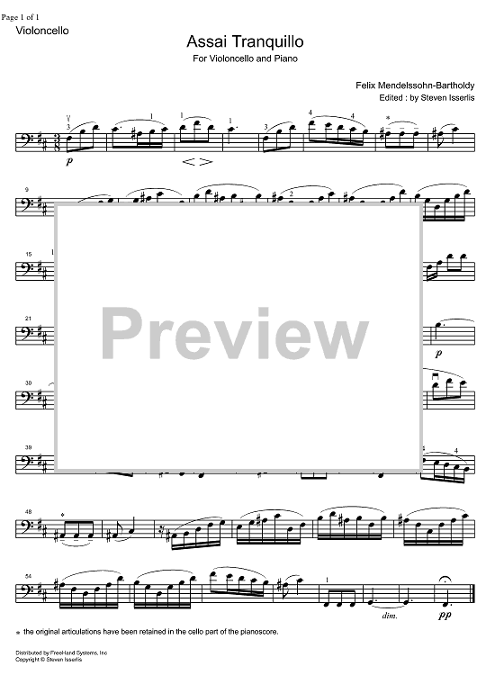 Assai Tranquillo - Cello