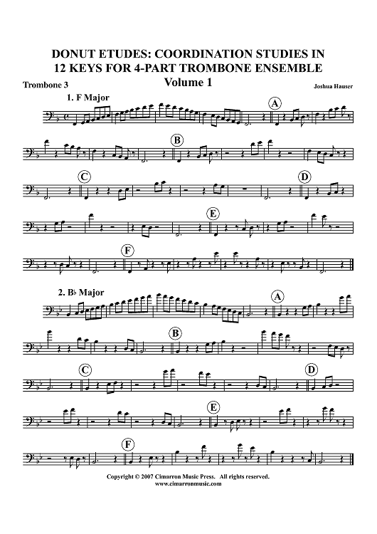 Donut Etudes: Coordination Studies, Volume 1 - Trombone 3