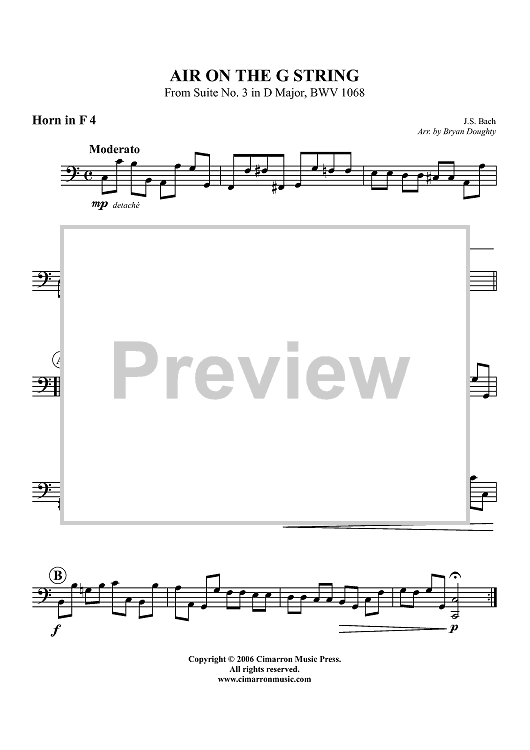 Air on the G String - Horn 4 in F