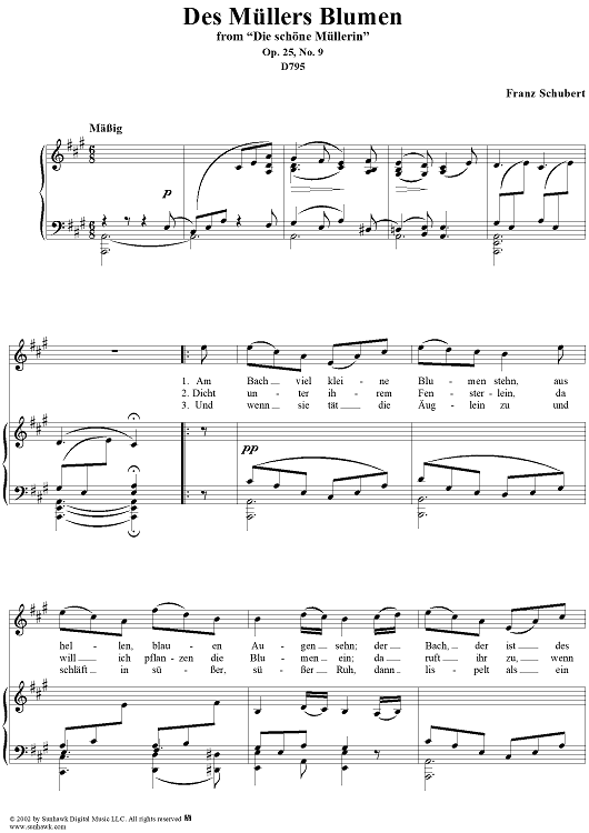 Die schöne Müllerin, No. 09 -  Des Müllers Blumen, Op. 25, D795 - No. 9 from "Die Schöne Müllerin" Op.25 - D795