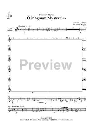 O Magnum Mysterium - Choir 1, Trumpet 2