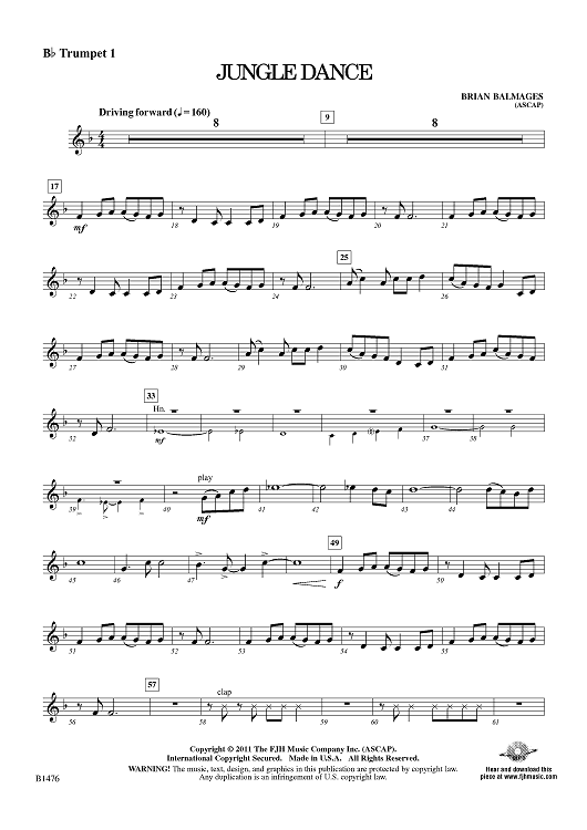 Jungle Dance - Bb Trumpet 1