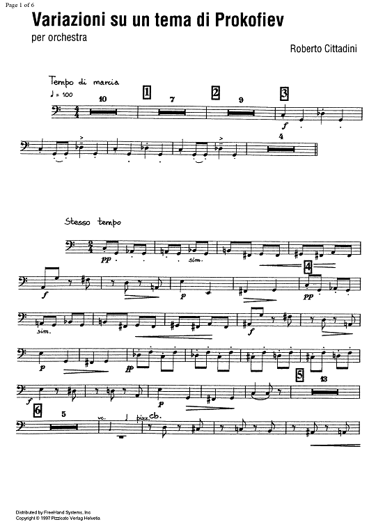 Variazioni su un tema di Prokofiev - Double Bass