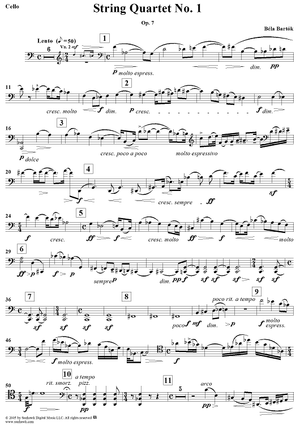 String Quartet No. 1, Op. 7 - Cello